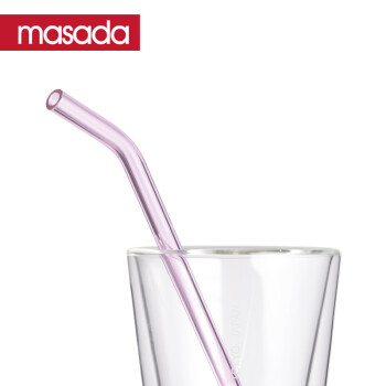MASADA玻璃吸管 高硼硅耐热玻璃 果汁饮料牛奶吸管 防口红透明硬质非一次性吸管  粉色