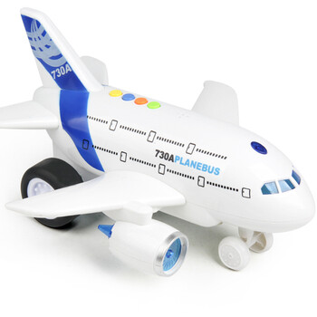 儿童玩具飞机大号惯性仿真客机直升飞机会讲故事的卡通客机 宝宝音乐玩具车模型女孩男孩玩具礼物