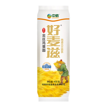 好麦滋 金丝鸡蛋面 挂面 汤面 方便速食面 450g