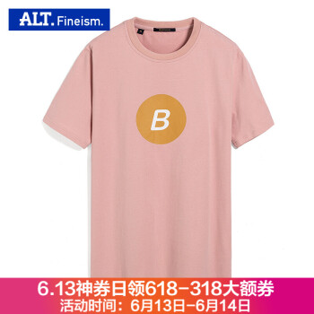 ALTFINEISM 短袖 男士T恤 粉红 