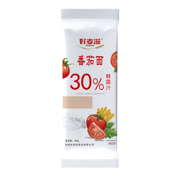 好麦滋 番茄面 儿童面条 挂面 彩色蔬菜面 400g