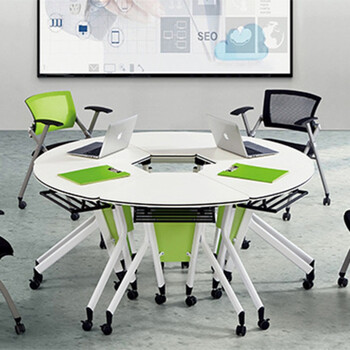 折叠培训桌移动梯形桌 折叠培训桌椅组合移动办公桌梯形可拼接会议桌