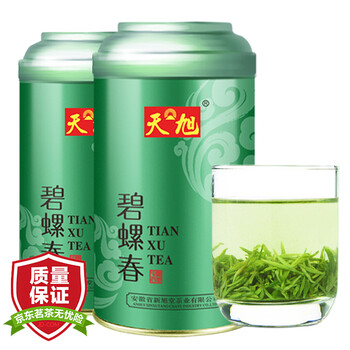 天旭 茶叶 碧螺春 特级 绿茶 新茶春茶 雨前散装茶 125g*2罐共250g 罐装