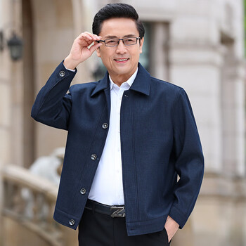领导干部夹克新款中年男士外套爸爸秋装中老年人春秋衣服商务休闲 825