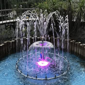 家用庭院不锈钢水景喷泉带led闪灯蘑菇花洒头型喷泉园艺水景设备 hq