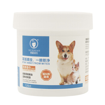 雪貂留香  宠物耳部湿巾 猫狗通用120片装