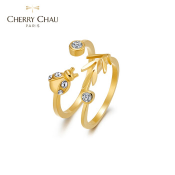 CHERRY CHAU戒指合成立方氧化锆/镀金，合金/镀银/镀金