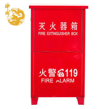 神龙 灭火器箱加厚型 消防箱 可放置2/3/4公斤干粉灭火器 2/3L水基型灭火器两具 SL42A型 消防器材