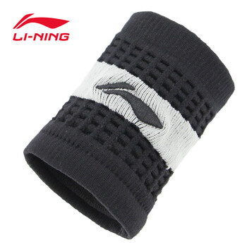 李宁（LI-NING）护腕 手腕护具 健身护腕 运动护腕 篮球护腕 瑜伽健身吸汗擦汗毛巾护腕套 黑灰色374-1立体款
