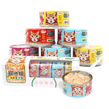 YaHo亚禾猫罐头（混合味80g*6罐/盒）成幼猫咪主食 白肉汤罐湿粮猫零食