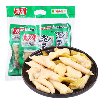 有友 泡椒凤爪 重庆特产鸡爪 休闲零食小吃 山椒味100g*5袋