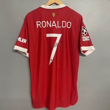 维杰力(印签)2122曼联主场球员版球衣 c罗签名球衣 实战洗涤收藏不掉