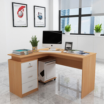 美宜德曼 电脑桌 普斯左三抽柜升级款办公桌橡木色 写字台学习桌