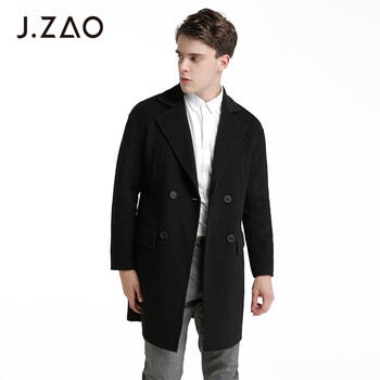 京东京造 J.ZAO 男士双排扣80%羊毛双面呢大衣L