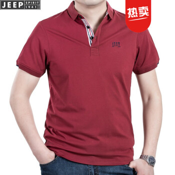 吉普（JEEP） 短袖 男士T恤 PS0006红色 