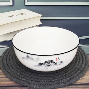 鑫向前陶瓷餐具江山如画大汤碗7.5英寸大碗盛汤碗拉面碗陶瓷汤盆单个家用