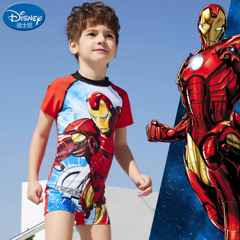 迪士尼（DISNEY）SWF10006B 钢铁侠男童连体冲浪服系列 舒适 速干 红色 140
