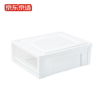 京东京造 抽屉式收纳箱小号*3 可叠加塑料储物箱收纳箱百纳箱整理箱 衣物衣柜客厅床底可用