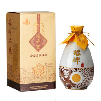塔牌 绍兴黄酒 480ml单瓶装 六年陈 手工冬酿 花雕酒 加饭酒 半干型黄酒 礼盒装