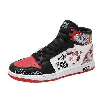 季回力休新款国风国潮男鞋冬季加绒动漫联名鸳鸯运动休闲高帮板鞋潮流