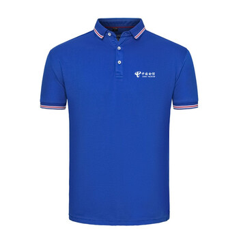 电信工作服t恤定制短袖男女2022夏装电信工装polo衫定制logo 黑色 xl