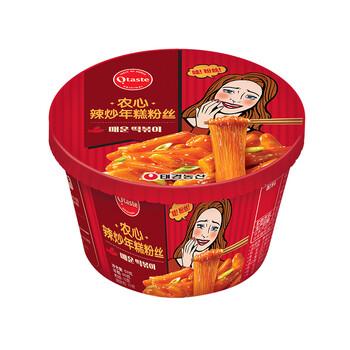 韩国进口 农心 年糕粉丝碗 辣味 速食拌面方便面 网红熬夜加班休闲零食 懒人食品 128g