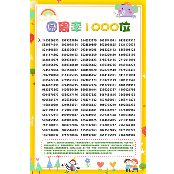 雅哲学习类海报 圆周率表数学几何计算记忆训练智力开发海报挂图 派π