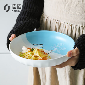佳佰 盘子欧式北极系列餐具西餐盘8英寸牛排菜盘单个装