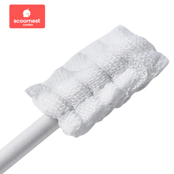科巢（scoornest）婴儿口腔清洁器 婴儿牙刷 儿童牙刷 纱布棉棒宝宝口腔清洁纱布幼儿舌苔清洁 双线30支
