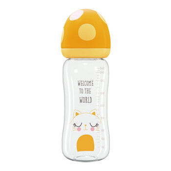 乐儿宝(bobo)奶瓶 宽口径玻璃奶瓶 新生儿奶瓶中流量奶嘴260ml-橙色