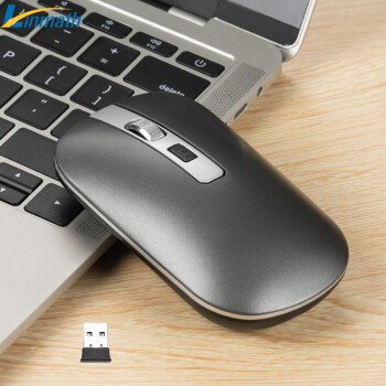 玲魅 LM-230无线鼠标 静音可充电办公室家用鼠标笔记本台式电脑通用 灰色