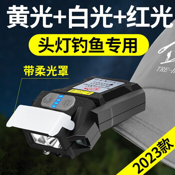 哈拿夜钓头灯钓鱼专用感应夹帽灯头戴式超长续航强光超亮帽檐上饵灯 HN-K154三光源感应帽灯