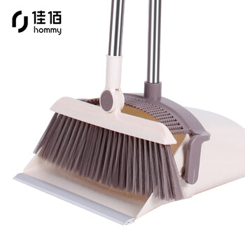 佳佰防风梳尺扫把簸箕套装家用可旋转扫头发不锈钢B107