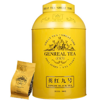 正宗英红九号春茶金将军500g大罐装英德红茶一级工夫茶叶高档送礼礼盒装 500克/罐
