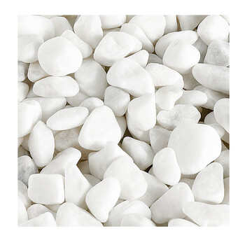 鹅卵石铺地阳台装饰景观园林天然小白石头定制 120斤特等雪花白4-6cm