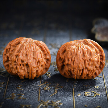 妍韵珠宝 文玩核桃满天星狮子头特大手玩把玩古玩麻核桃 43-44mm