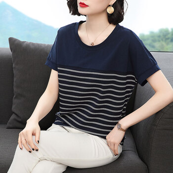 夏季热天胖老奶奶夏衣棉质半袖t恤女夏季汗衫中老年妈妈夏装大码女装