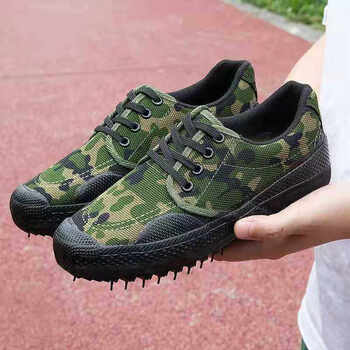 俪微奥(liweiao)迷彩鞋 男女帆布胶鞋民工工地劳动干活劳保军训用防滑