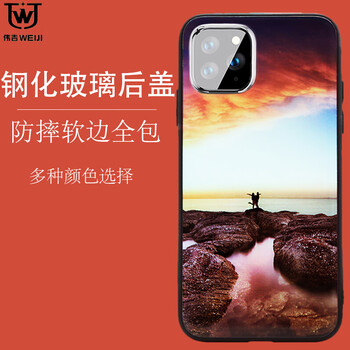 伟吉(WEIJI)苹果11Pro 手机壳钢化玻璃 iPhone11Pro 手机套防摔TPU软边薄保护套2020款 黄昏共舞