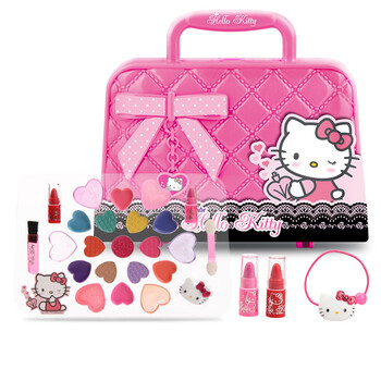 凯蒂猫（ hellokitty ）儿童化妆品盒演出美妆提包腮红指甲彩妆玩具礼物暑假礼物 KT-8589
