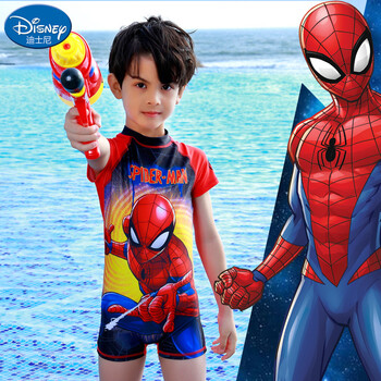 迪士尼（DISNEY）儿童泳衣 漫威复仇者联盟系列蜘蛛侠 男童连体泳衣冲浪服S19W2F0184A 红色 140