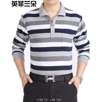英菲兰朵（YING FEI LAN DUO） 长袖 男士T恤 灰色01 CX20 XL，L，M