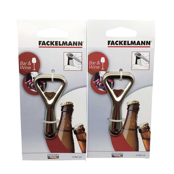 德国法克曼fackelmann开瓶器 瓶起子不锈钢简易啤酒开瓶器 2件装15451.22