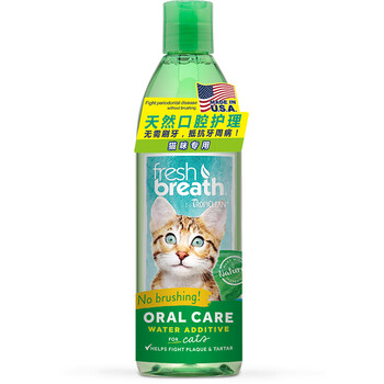 美国进口 多美洁 Tropiclean 猫洁齿水 除口臭预防牙结石牙周病宠物漱口水 473ml