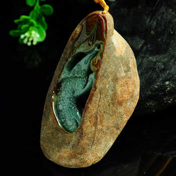 > 亿珍阁 a货翡翠原石毒霸一方 手玩 缅甸玉石 手把件 把玩附证