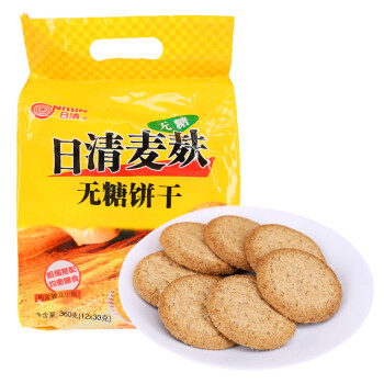 1,日清 麦麸无糖饼干(酥性饼干)360g