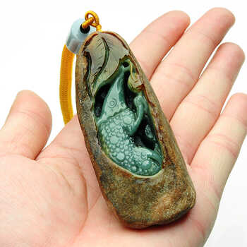 > 亿珍阁 a货翡翠原石毒霸一方 手玩 缅甸玉石 手把件 把玩附证