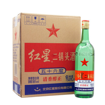 红星56501mL-750mL，750ML*6瓶 清香型，清香