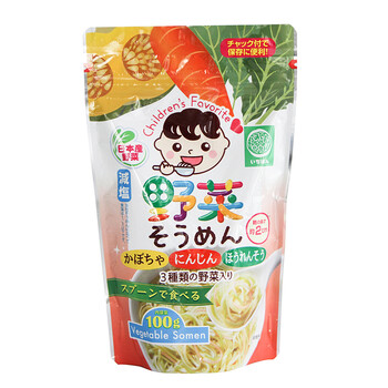 日本进口 播州 蔬菜细挂面 胡萝卜南瓜菠菜混合碎面 儿童面条 100g