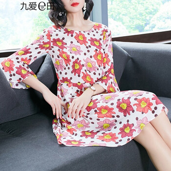 九爱伊田E 真丝连衣裙2018春夏季新款欧美气